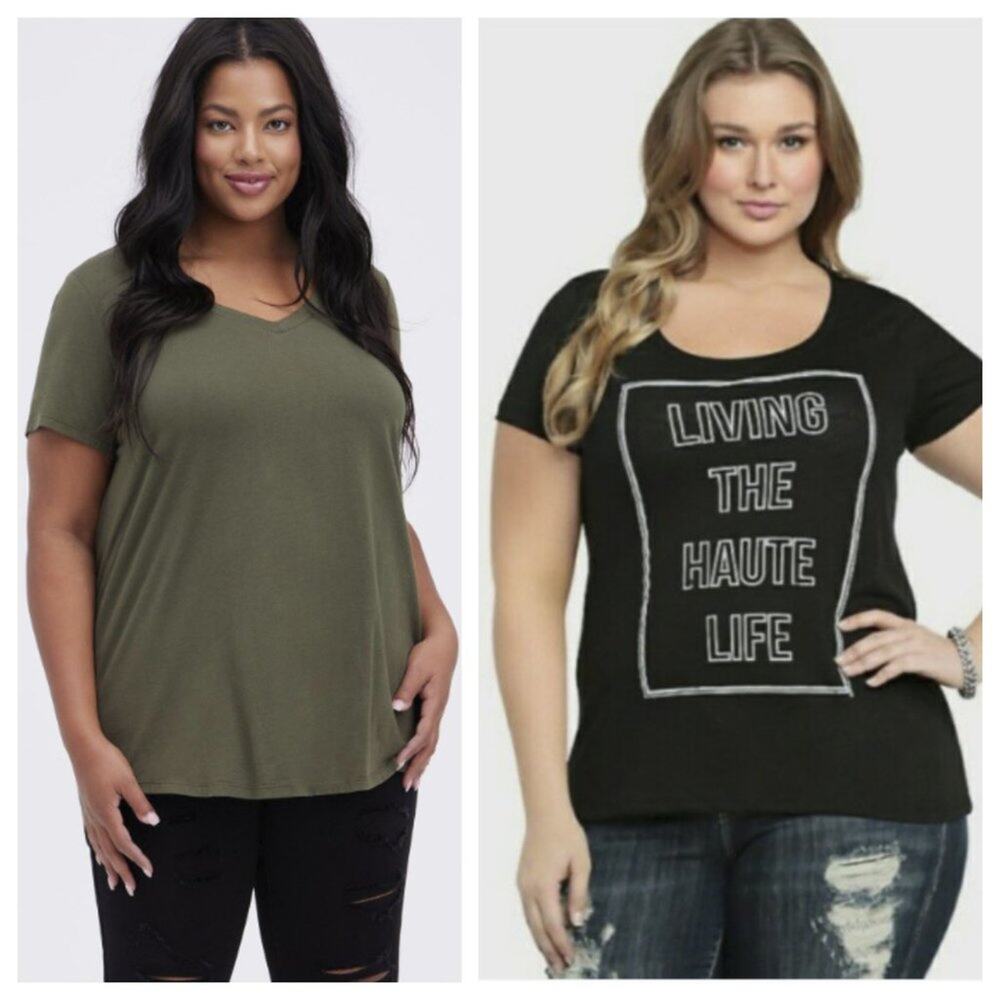 Bundle 2 Torrid T-Shirts Bundle of 2 Military Green Black Size 3X